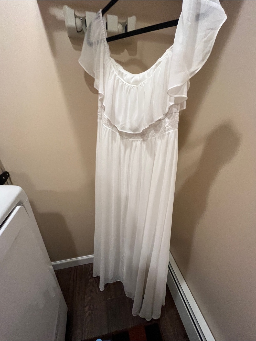 Ever Pretty White High-Low Off-Shoulder Ruffle Dress - Picture 2 of 4